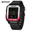 Multifunctional Square Electronic Watch For Junior High School Students Acrylic Mirror Tpu Strap Abs Case