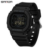 Multifunctional Square Student Watch Tpu Strap Abs Case Acrylic Mirror Waterproof Luminous Casual Sports Fashion Style