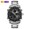 Multifunctional Stainless Steel Belt Waterproof Men's Leisure Square Dial Double Luminous Chronograph Sports Electronic Watch