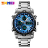 Multifunctional Stainless Steel Belt Waterproof Men's Leisure Square Dial Double Luminous Chronograph Sports Electronic Watch