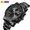 Multifunctional Stainless Steel Belt Waterproof Men's Leisure Square Dial Double Luminous Chronograph Sports Electronic Watch