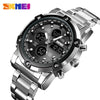 Multifunctional Stainless Steel Belt Waterproof Men's Leisure Square Dial Double Luminous Chronograph Sports Electronic Watch