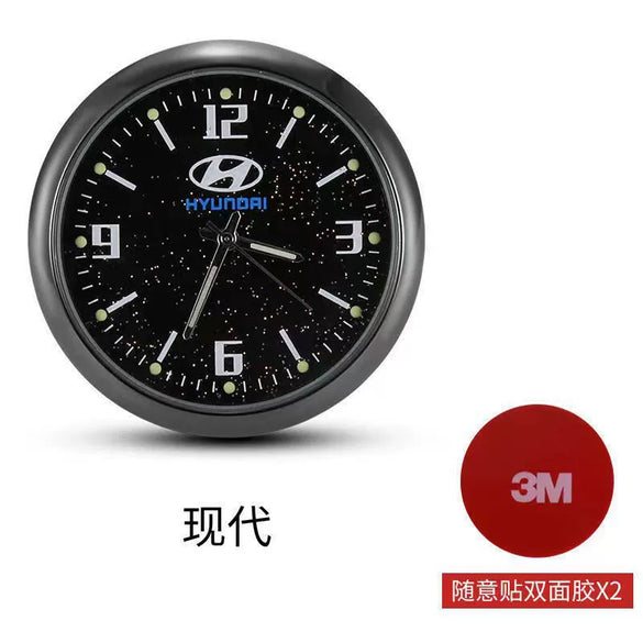 Multifunctional Starry Sky Alloy Car Dashboard Luminous Quartz Clock