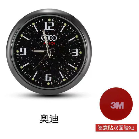 Multifunctional Starry Sky Alloy Car Dashboard Luminous Quartz Clock