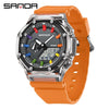 Multifunctional Transparent Fashion Sports Watch Tpu Strap Abs Case Acrylic Mirror Round Dial