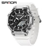 Multifunctional Transparent Fashion Sports Watch Tpu Strap Abs Case Acrylic Mirror Round Dial