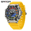 Multifunctional Transparent Fashion Sports Watch Tpu Strap Abs Case Acrylic Mirror Round Dial