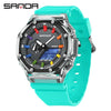 Multifunctional Transparent Fashion Sports Watch Tpu Strap Abs Case Acrylic Mirror Round Dial