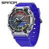 Multifunctional Transparent Fashion Sports Watch Tpu Strap Abs Case Acrylic Mirror Round Dial