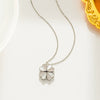 Multifunctional Twowear Love Fourleaf Clover Necklace For Women Titanium Steel Geometric Design