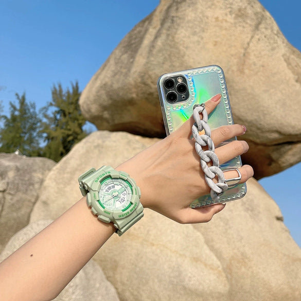 Multifunctional Unicorn Electronic Watch Plastic Case Plastic Mirror Silicone Strap Leisure Style Waterproof For Students