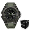 Multifunctional Waterproof Electronic Sports Watch Metal Case Plastic Mirror Silicone Strap Round Dial
