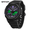 Multifunctional Waterproof Electronic Watch For Senior High School Students Abs Case Tpu Strap Acrylic Mirror Round Dial