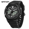 Multifunctional Waterproof Electronic Watch For Senior High School Students Abs Case Tpu Strap Acrylic Mirror Round Dial