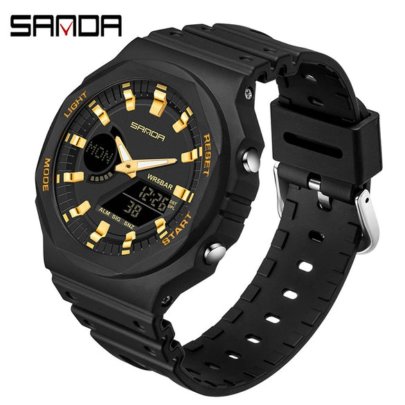 Multifunctional Waterproof Electronic Watch For Senior High School Students Abs Case Tpu Strap Acrylic Mirror Round Dial