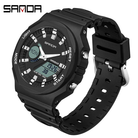 Multifunctional Waterproof Electronic Watch For Senior High School Students Abs Case Tpu Strap Acrylic Mirror Round Dial