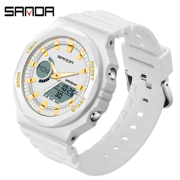 Multifunctional Waterproof Electronic Watch For Senior High School Students Abs Case Tpu Strap Acrylic Mirror Round Dial
