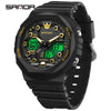 Multifunctional Waterproof Electronic Watch For Senior High School Students Abs Case Tpu Strap Acrylic Mirror Round Dial