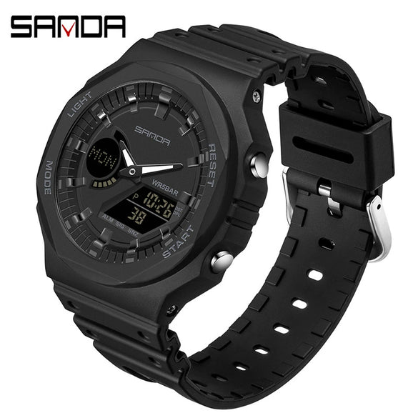 Multifunctional Waterproof Electronic Watch For Senior High School Students Abs Case Tpu Strap Acrylic Mirror Round Dial