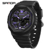 Multifunctional Waterproof Electronic Watch For Senior High School Students Abs Case Tpu Strap Acrylic Mirror Round Dial