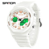 Multifunctional Waterproof Electronic Watch For Senior High School Students Abs Case Tpu Strap Acrylic Mirror Round Dial