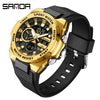 Multifunctional Waterproof Electronic Watch Round Dial Zinc Alloyabs Case Tpu Strap Chic Style For Students
