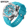 Multifunctional Waterproof Electronic Watch Round Dial Zinc Alloyabs Case Tpu Strap Chic Style For Students