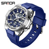Multifunctional Waterproof Electronic Watch Round Dial Zinc Alloyabs Case Tpu Strap Chic Style For Students