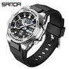 Multifunctional Waterproof Electronic Watch Round Dial Zinc Alloyabs Case Tpu Strap Chic Style For Students