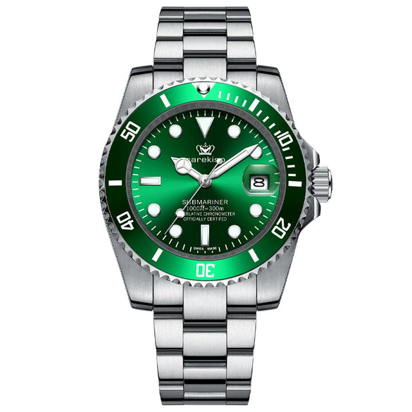 Multifunctional Waterproof Luminous Men's Watch Alloy Case Stainless Steel Strap Round Dial