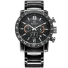 Multifunctional Waterproof Luminous Quartz Men's Watch Alloy Case Stainless Steel Strap Mineral Strengthened Glass Mirror Round Dial