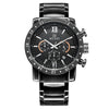 Multifunctional Waterproof Luminous Quartz Men's Watch Alloy Case Stainless Steel Strap Mineral Strengthened Glass Mirror Round Dial