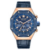 Multifunctional Waterproof Quartz Men's Watch With Rhombus Dial Leather And Solid Steel Strip Strap Alloy Case And Mineral Strengthened Mirror