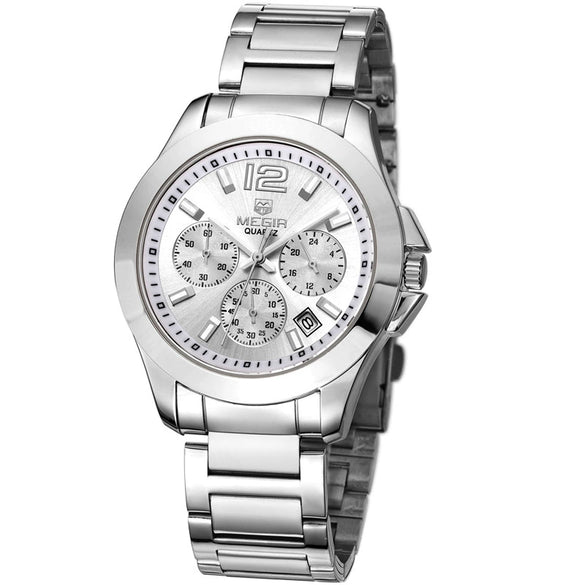 Multifunctional Waterproof Quartz Sports Watch For Men And Women Alloy Case Mineral Strengthened Glass Mirror Steel Belt And Real Belt Round Dial
