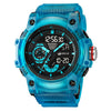 Multifunctional Waterproof Sports Watch For Men Resin Case Pu Strap Geometric Style Round Dial