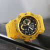 Multifunctional Waterproof Sports Watch For Men Resin Case Pu Strap Geometric Style Round Dial