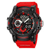 Multifunctional Waterproof Sports Watch For Men Resin Case Pu Strap Geometric Style Round Dial