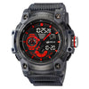 Multifunctional Waterproof Sports Watch For Men Resin Case Pu Strap Geometric Style Round Dial
