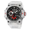 Multifunctional Waterproof Sports Watch For Men Resin Case Pu Strap Geometric Style Round Dial