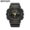 Multifunctional Waterproof Sports Watch Resin Case Plastic Strap Round Dial For Students Fashion Style