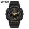 Multifunctional Waterproof Sports Watch Resin Case Plastic Strap Round Dial For Students Fashion Style