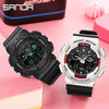 Multifunctional Waterproof Sports Watch Resin Case Plastic Strap Round Dial For Students Fashion Style