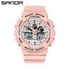 Multifunctional Waterproof Sports Watch Resin Case Plastic Strap Round Dial For Students Fashion Style
