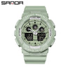 Multifunctional Waterproof Sports Watch Resin Case Plastic Strap Round Dial For Students Fashion Style