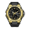 Multifunctional Waterproof Sports Watch Silicone Strap Metal Case Plastic Mirror Round Dial