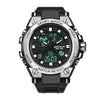 Multifunctional Waterproof Sports Watch Silicone Strap Metal Case Round Dial