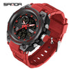 Multifunctional Waterproof Sports Watch Silicone Strap Metal Case Round Dial