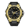 Multifunctional Waterproof Sports Watch Silicone Strap Metal Case Round Dial