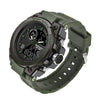 Multifunctional Waterproof Sports Watch Silicone Strap Metal Case Round Dial