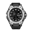 Multifunctional Waterproof Sports Watch Silicone Strap Metal Case Round Dial